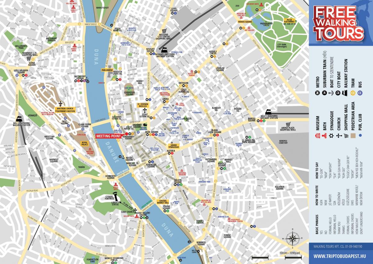 turne në këmbë në budapest hartë
