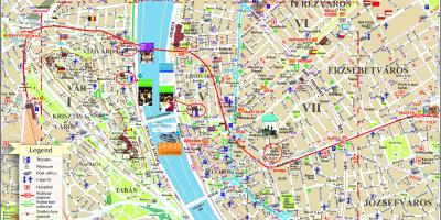 Street map në budapest në qendër të qytetit