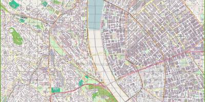 Street map në budapest, hungari