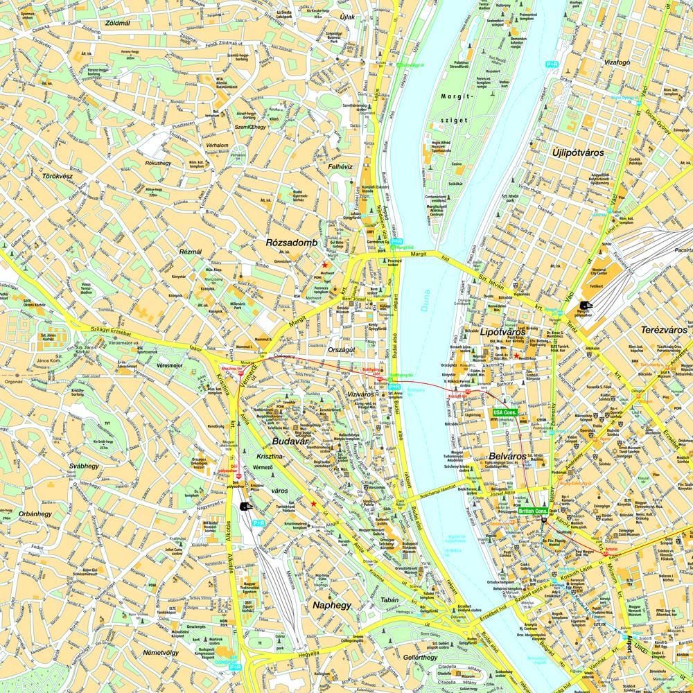harta e budapest dhe zona përreth